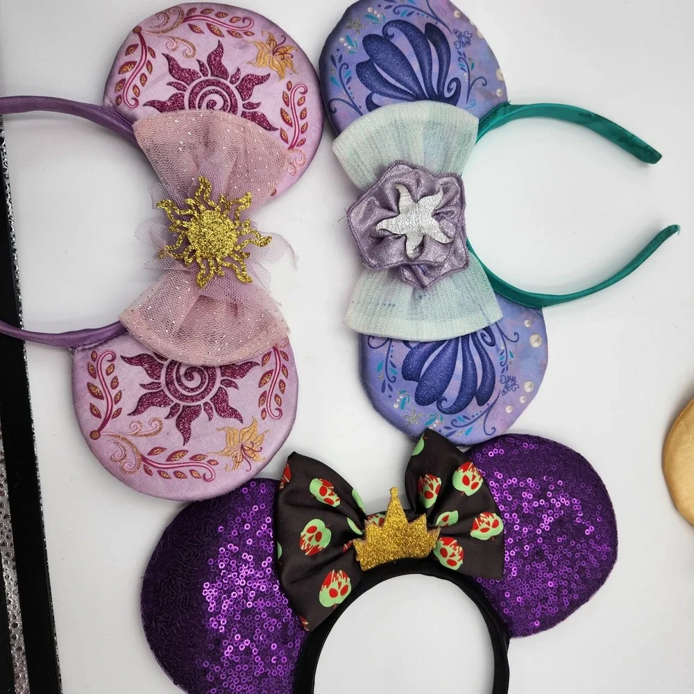 Disney Headband Ears Girls Princess Villains Snow White Maleficent Belle Ariel